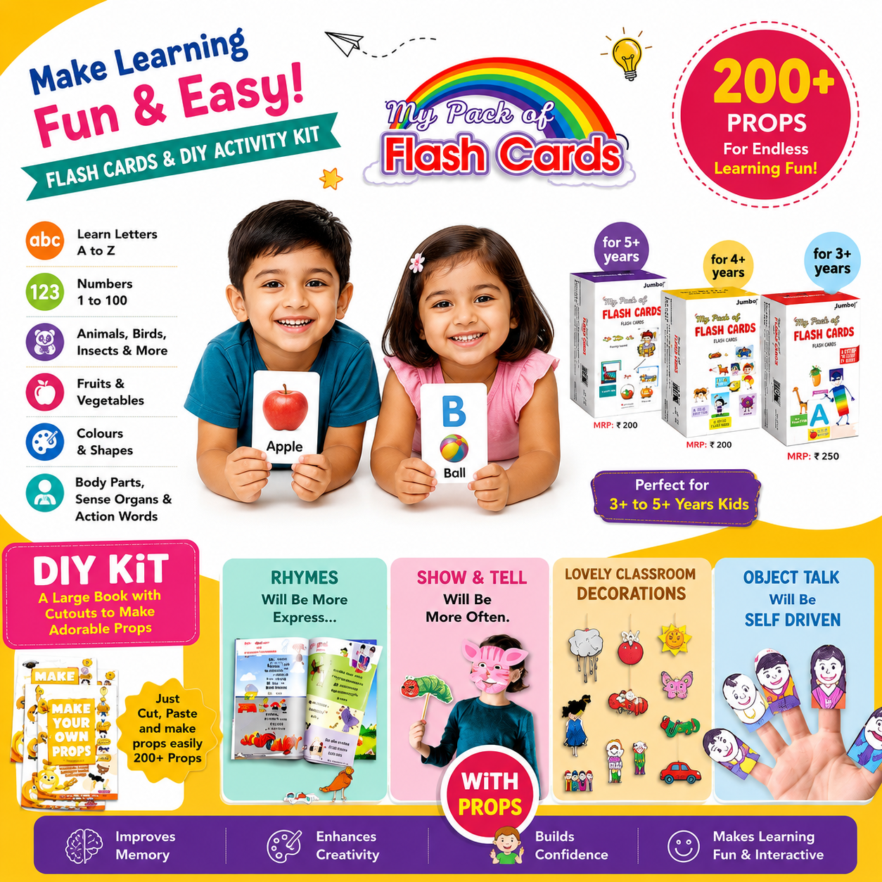 My Pack of Flash Cards & DIY Activity Kit for Kids (Age 1–5+)
